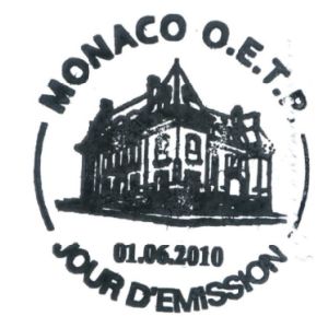 Institut de paleontologie humaine on commemorative postmark of Monaco 2010