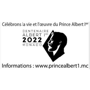 Prince Albert I on commemorative postmark of Monaco 2022