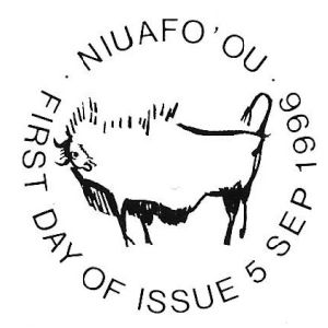 A Bison from the a cave painting on postmark of Niuafo’ou 1996