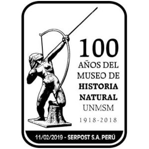 Emblem of Natural History Museum on postmark of Peru 2019