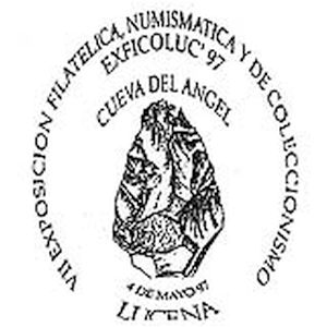 Flint tool on commemorative postmark of Spain 1997