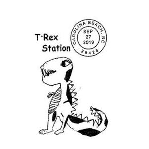 Tyrannosaurus Rex on commemorative postmark of USA 2019