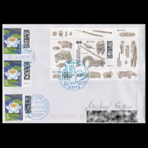 Ice Age artefacts on postmark of Germany 2025