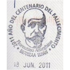 Florentino Ameghino on postmark of Argentina 2011