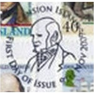 Charles Darwin on postmark of Ascension islands 2009