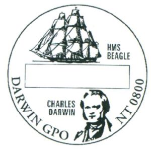 Charles Darwin on postmark of Australia 2015