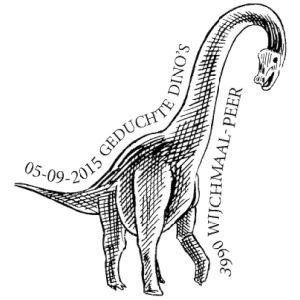 Giraffatitan dinosaur on postmark of Belgium 2015