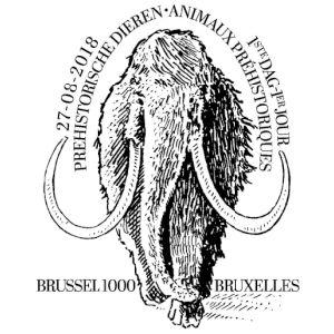 Mammoth on postmark of Belgium 2018