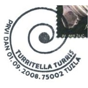 Fossil on postmark of Bosnia and Herzegovina 2008