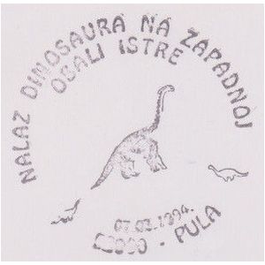 Dinosaur on postmark of Croatia 1994