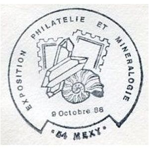 Ammonite on commemorative postmark of France 1988