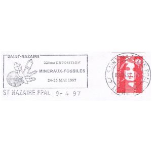 Fossil on commemorative postmark of France 1997