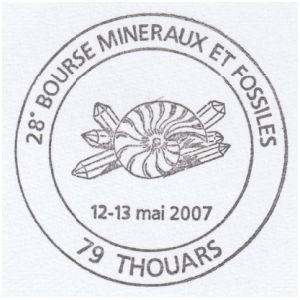 Ammonite on commemorative postmark of France 2019