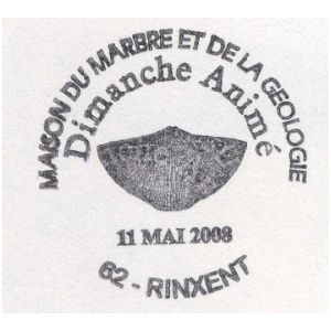 Shell Fossil on commemorative postmark of France 2008