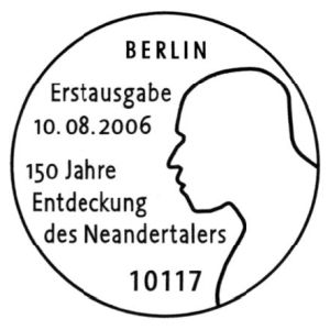 Neandertaler on postmark of Germany 2006