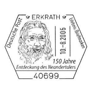 150 years of descovery of Neandertaler comemorative postmark of Germany 2006