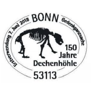 Fossil of cave bear on postmark of Germany 2018