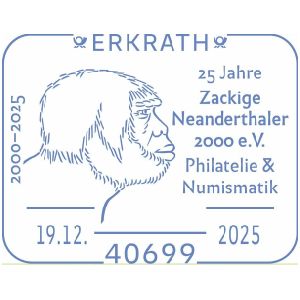 Neanderthal on postmark of Germany 2025