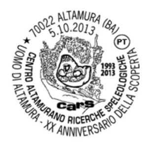 Ammonite on postmark of Italy 2013