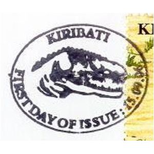 Dinosaur on postmark of Kiribati 2006