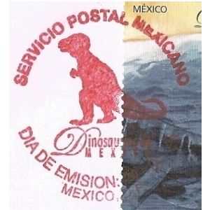 Dinosaur on postmark of Mexico 2006