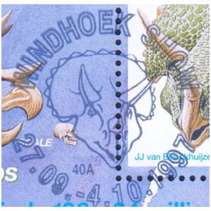Prehistoric animal of Ediacara fauna on commemorative postmark of Namibia 2008