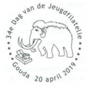 Mammoth on commemorative postmark of the Netherlands 2019
