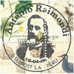 Antonio Raimondi on postmark of Peru 2005