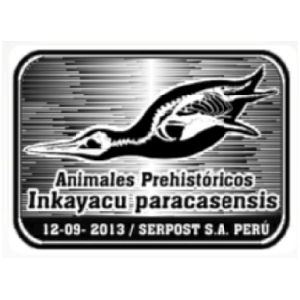 Fossil of Inkayacu paracasensis on postmark of Peru 2013