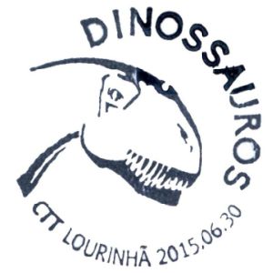 Dinosaur on commemorative postmark of Portugal 2015
