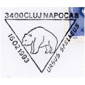Ursus Spelaeus on commemorative postmarks of Romania 1993