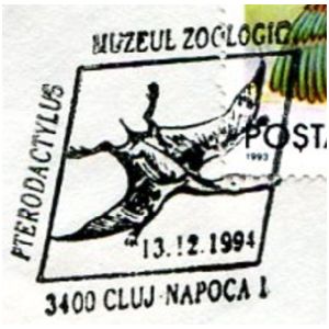 Pterodactylus on commemorative postmarks of Romania 1994