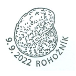 Fossil  on commemorative postmark of Slovakia 2022