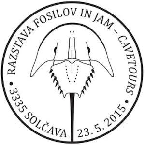 Fossil on commemorative postmark of Slovenia 2015