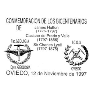 Brachiopod on commemorative postmark of Spain 19957