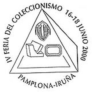 Trilobite fossil on commemorative postmark of Spain 2000