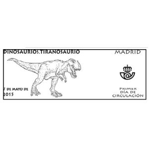Dinosaur on postmark of Spain 2015