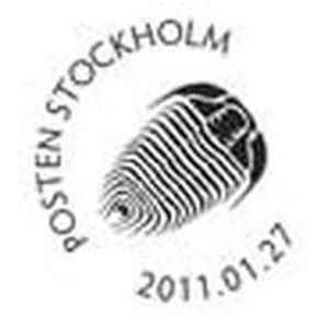 Trilobite on commemorative postmark of Sweden 2011