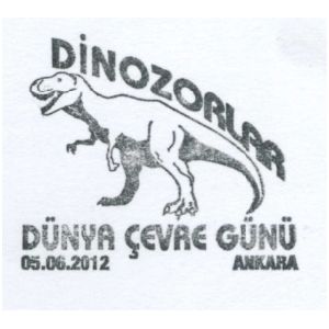 Dinosaurs on postmark of Turkey 2012