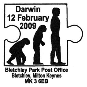 Human evolution sequence on postmark of UK 2009