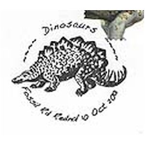 Dinosaur on postmark of UK 2013