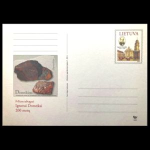 Ignacy Domeyko/Ignas Domeika on imprinted stamp of postal stationery of Lithuania 2002