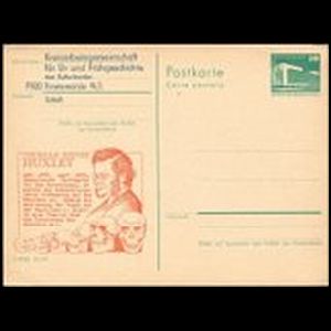 Thomas Henry Huxley on postal stationery of Germany GDR 1984