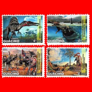 Prehistoric animals on fake stamps of Costa Rica 2017