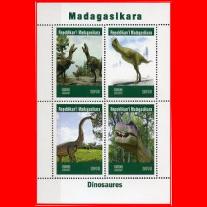 Dinosaurs on fake stamps of Madagascar 2019