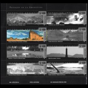 Fossil found place Cuesta de Miranda on Landscapes stamps of Argentina 2018
