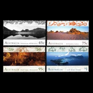 Fossil found places on stamps of Australia 1996