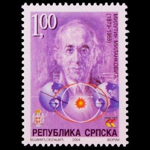 Milutin Milankovitch on stamp of Bosnia and Herzegovina, Republic of Srpska, 2004