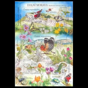 Fossil found place Biosphere Reserve Lower Morava on stamps of Czech Republic 2010