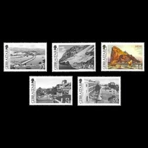 The Rock of Gibraltar among other old views of Gibraltar on stamps of 2009